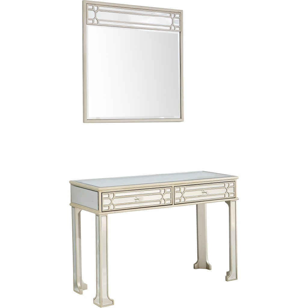 Champagne Finish Mirror and Console Table By Homeroots - 396829 | Console Tables | Modishstore - 2