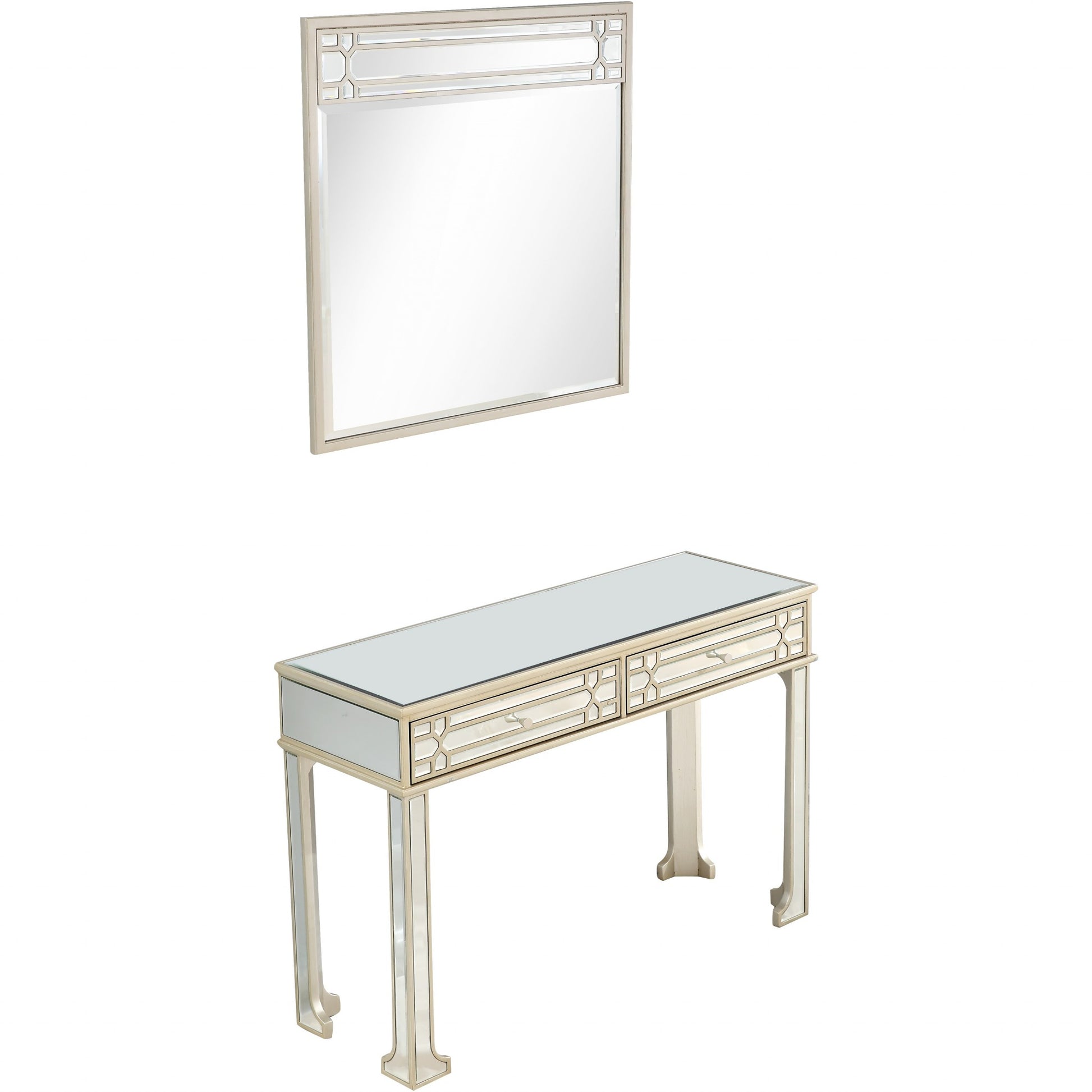 Champagne Finish Mirror and Console Table By Homeroots - 396829 | Console Tables | Modishstore - 3