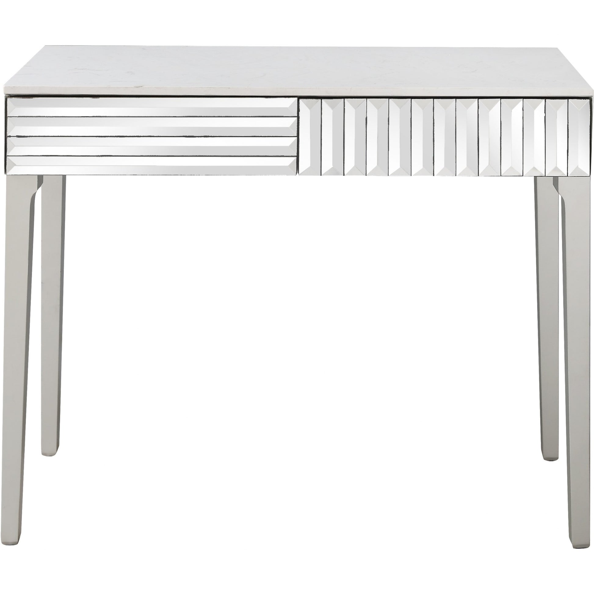 Antiqued Silver Finish Mirror Console Table By Homeroots | Console Tables | Modishstore