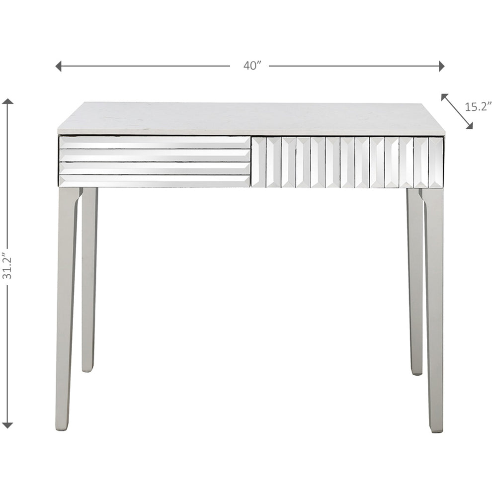 Antiqued Silver Finish Mirror Console Table By Homeroots | Console Tables | Modishstore - 4