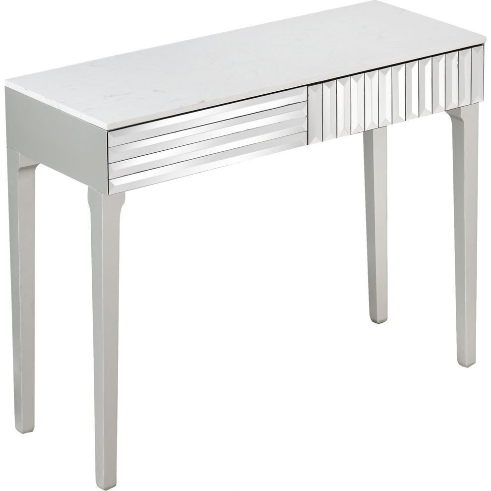 Antiqued Silver Finish Mirror Console Table By Homeroots | Console Tables | Modishstore - 5