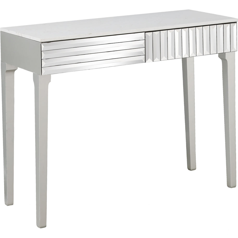 Antiqued Silver Finish Mirror Console Table By Homeroots | Console Tables | Modishstore - 6