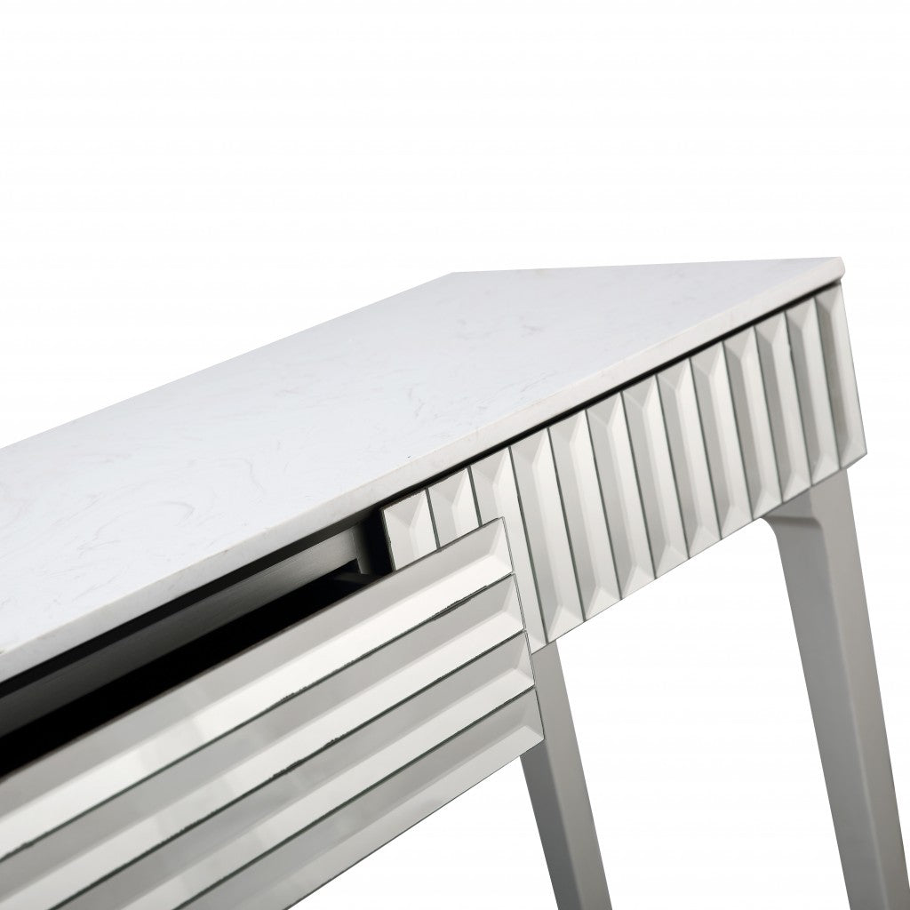 Antiqued Silver Finish Mirror Console Table By Homeroots | Console Tables | Modishstore - 8