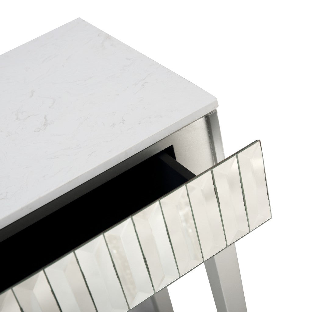 Antiqued Silver Finish Mirror Console Table By Homeroots | Console Tables | Modishstore - 9