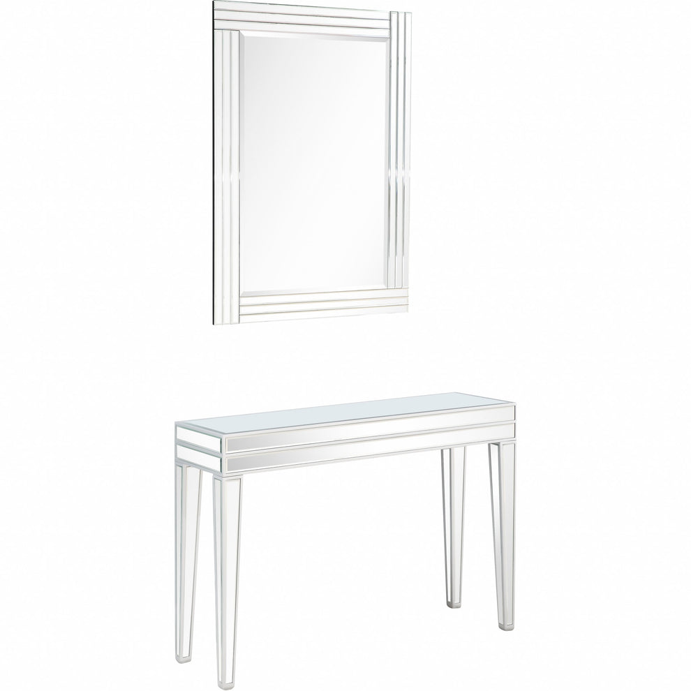 Modern Mirrored Console Table and Mirror Set By Homeroots | Console Tables | Modishstore - 3