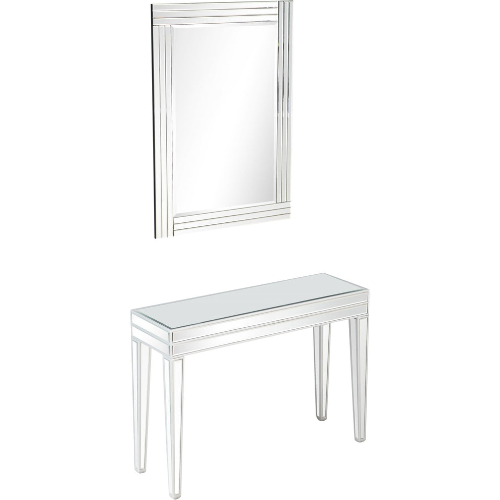 Modern Mirrored Console Table and Mirror Set By Homeroots | Console Tables | Modishstore - 4