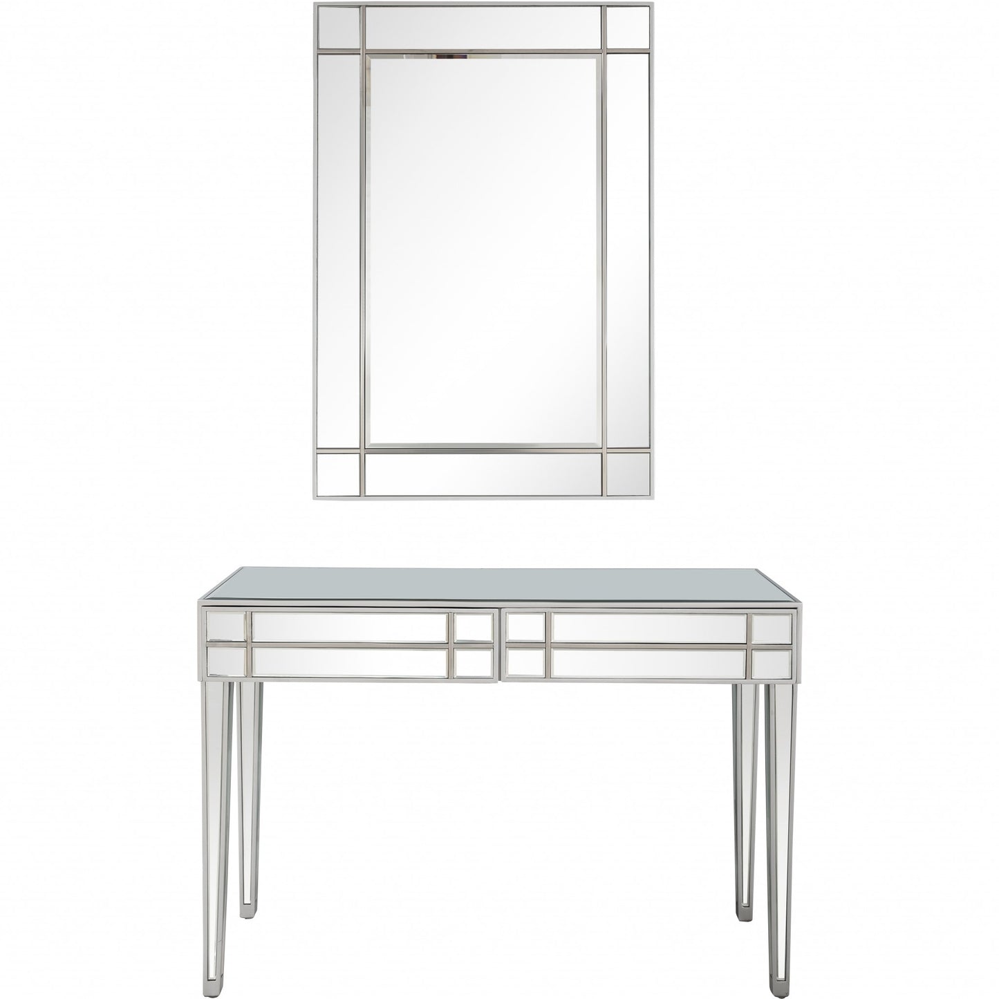 Stainless Steel Mirror and Console Table By Homeroots | Console Tables | Modishstore