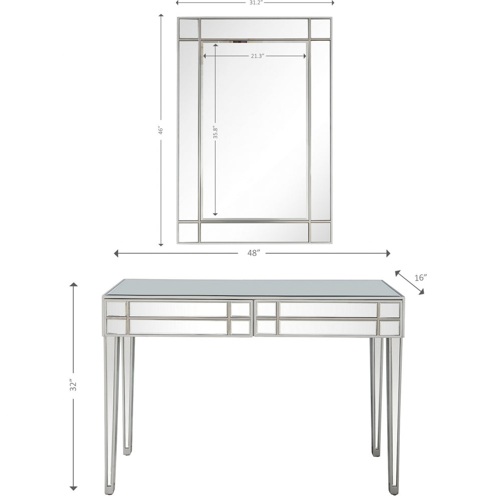 Stainless Steel Mirror and Console Table By Homeroots | Console Tables | Modishstore - 4