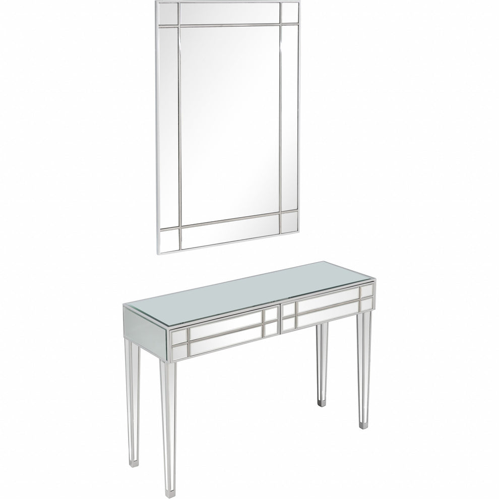 Stainless Steel Mirror and Console Table By Homeroots | Console Tables | Modishstore - 5