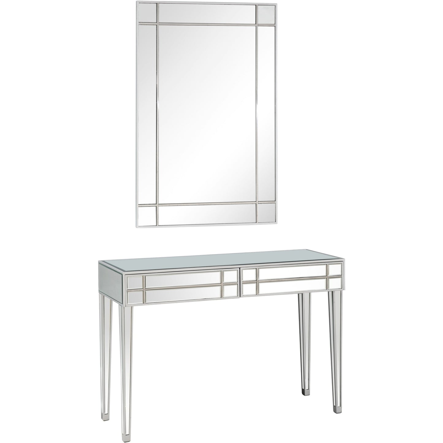 Stainless Steel Mirror and Console Table By Homeroots | Console Tables | Modishstore - 6