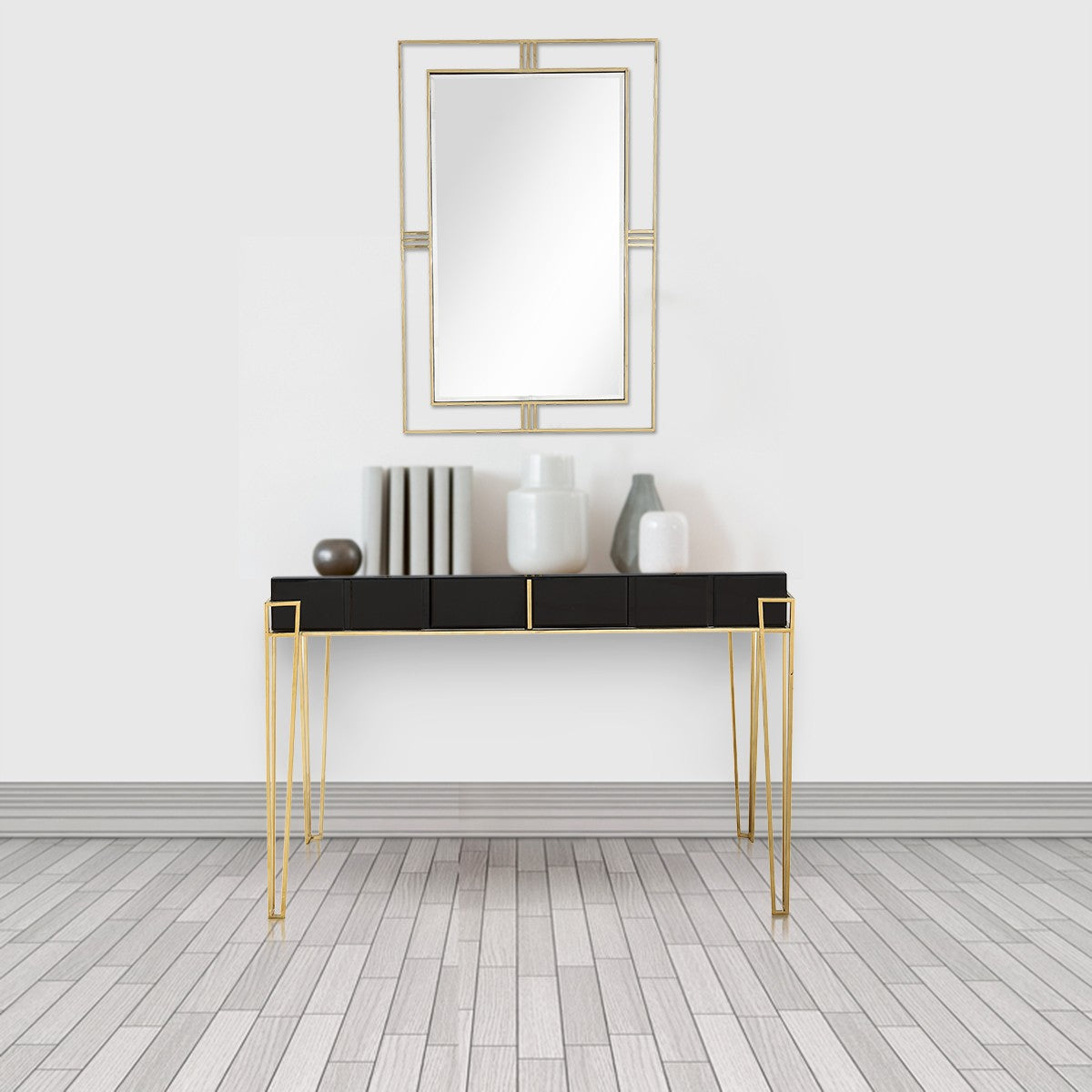 Black Mirrored Console Table By Homeroots | Console Tables | Modishstore - 8