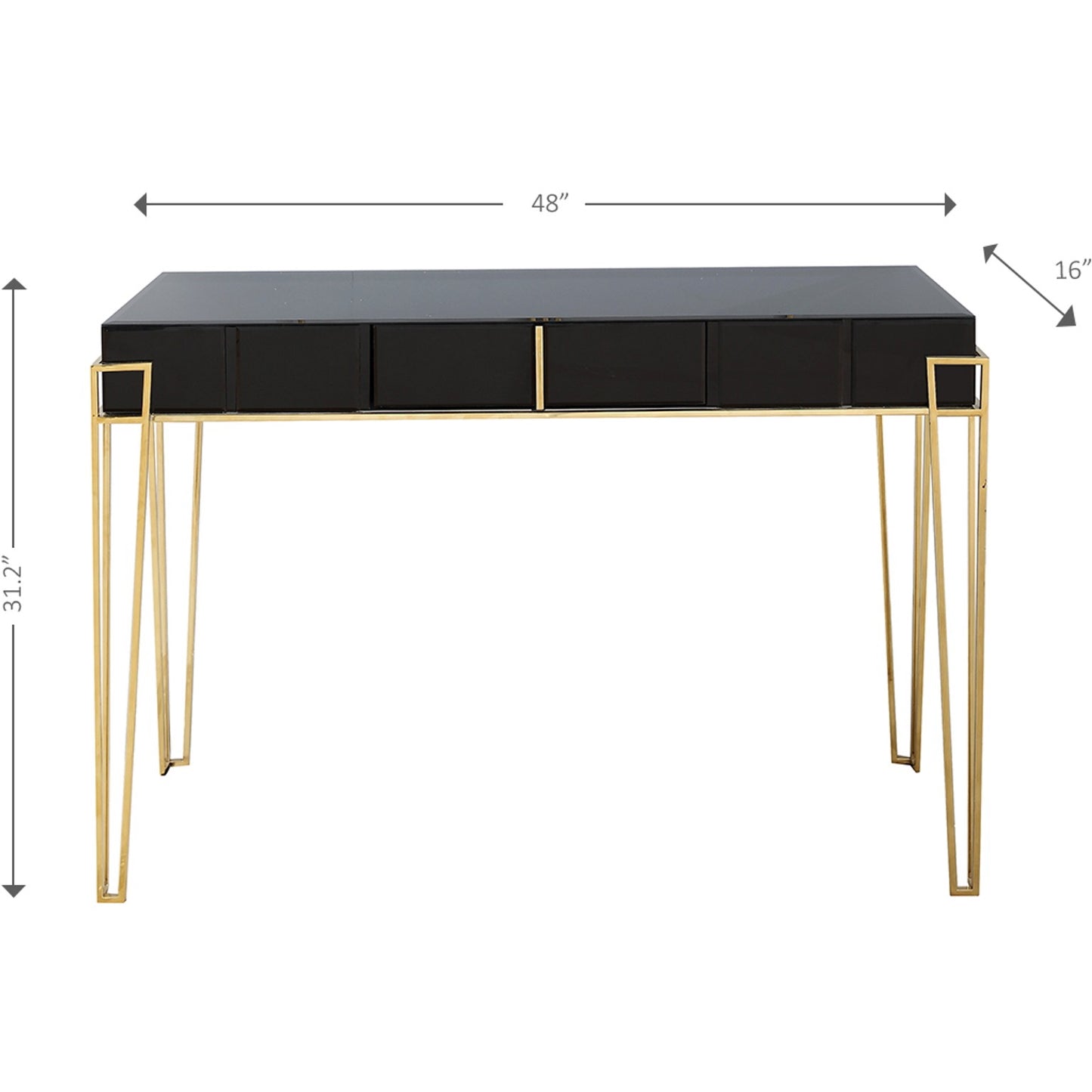Black Mirrored Console Table By Homeroots | Console Tables | Modishstore - 2