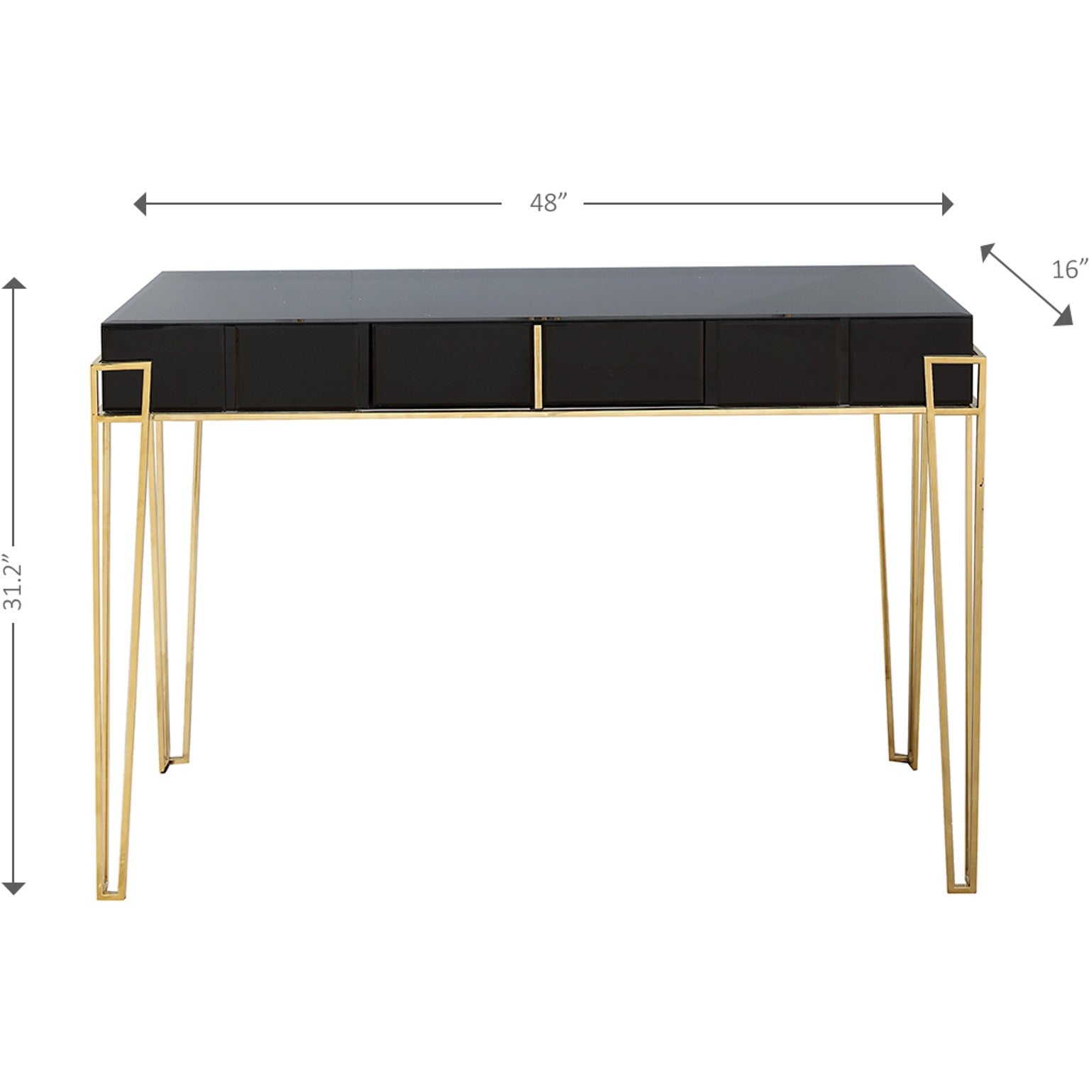 Black Mirrored Console Table By Homeroots | Console Tables | Modishstore - 2
