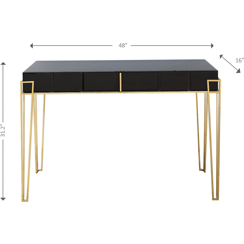 Black Mirrored Console Table By Homeroots | Console Tables | Modishstore - 2