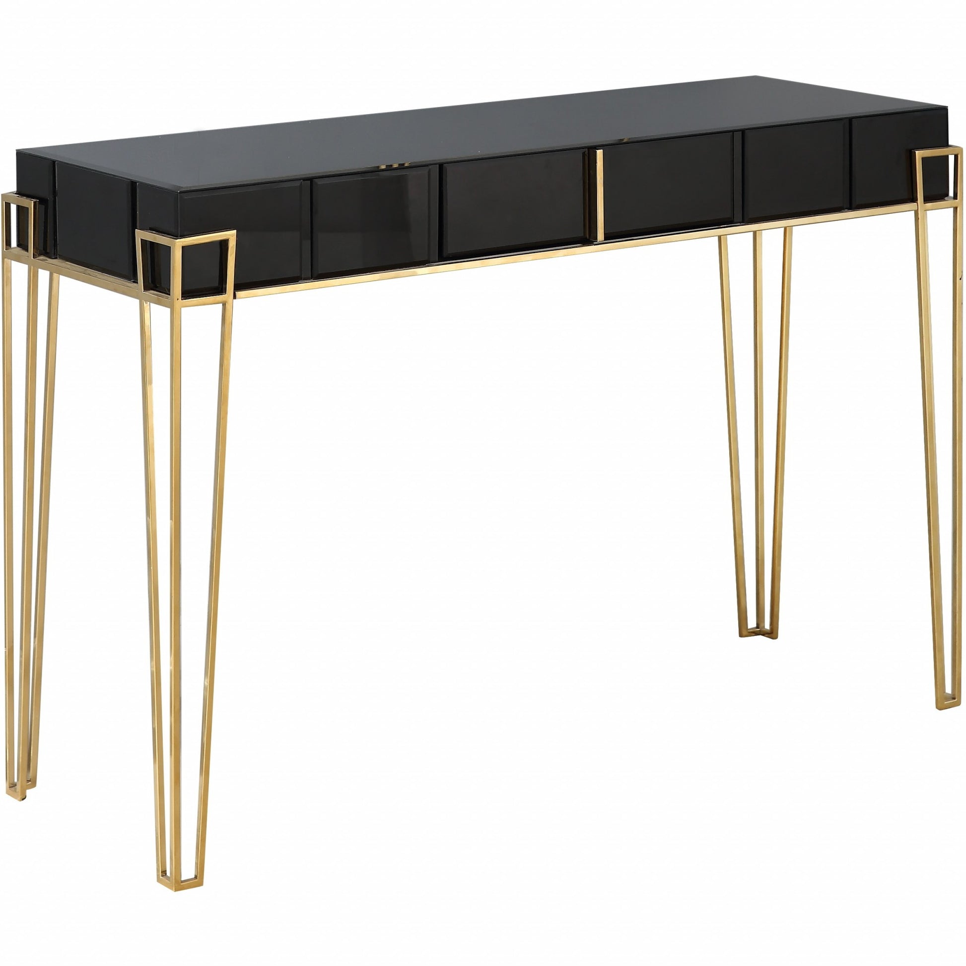 Black Mirrored Console Table By Homeroots | Console Tables | Modishstore - 3