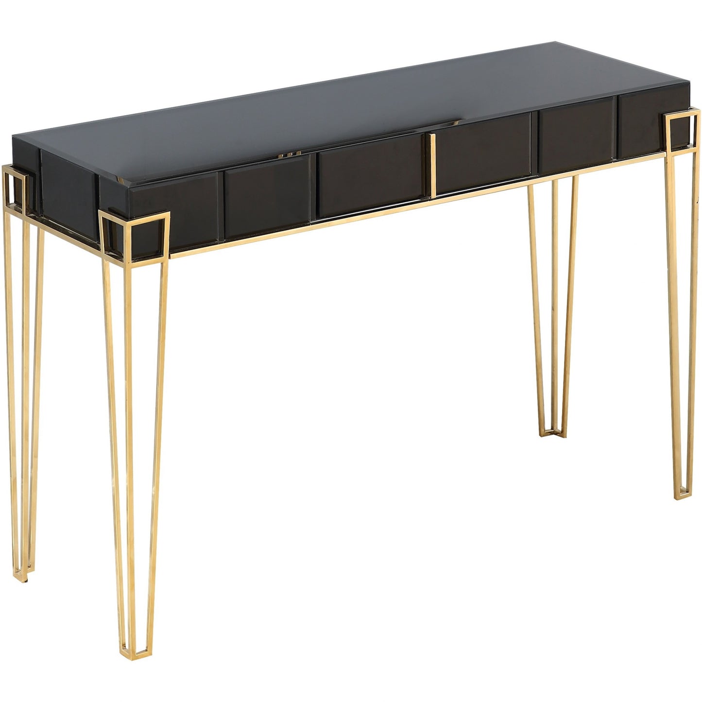 Black Mirrored Console Table By Homeroots