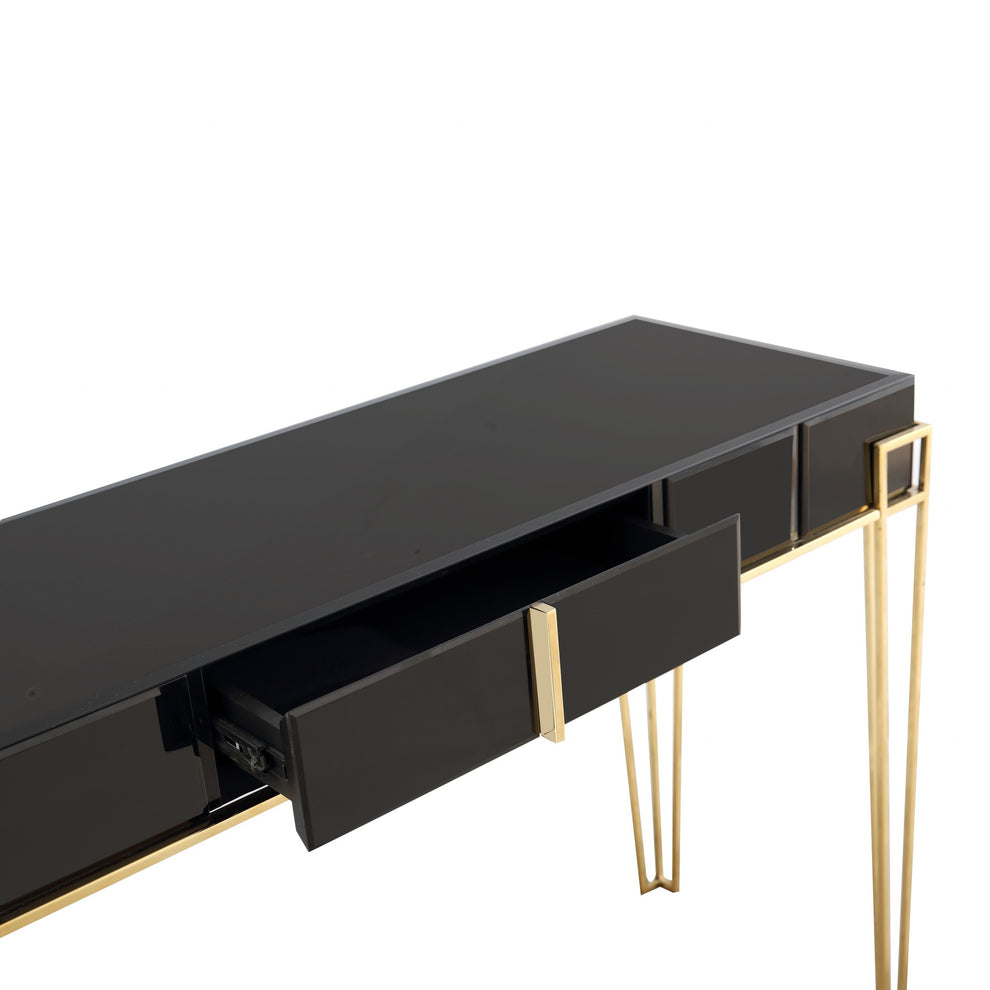 Black Mirrored Console Table By Homeroots | Console Tables | Modishstore - 7
