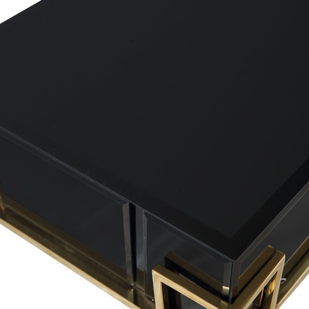Modern Black and Gold Console Table and Mirror Set By Homeroots | Console Tables | Modishstore - 7