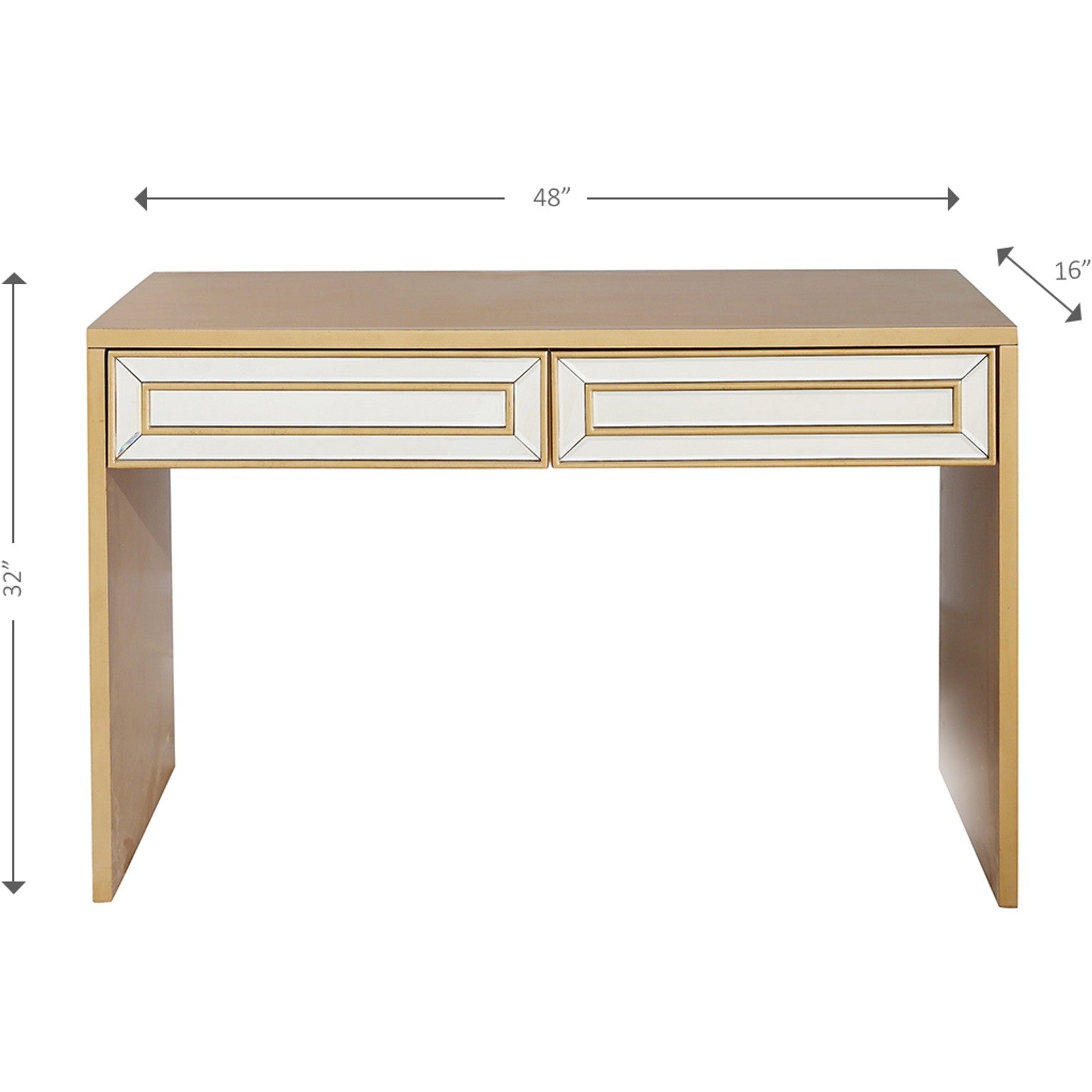 Antiqued Gold Finish Console Table By Homeroots - 396840 | Console Tables | Modishstore - 2