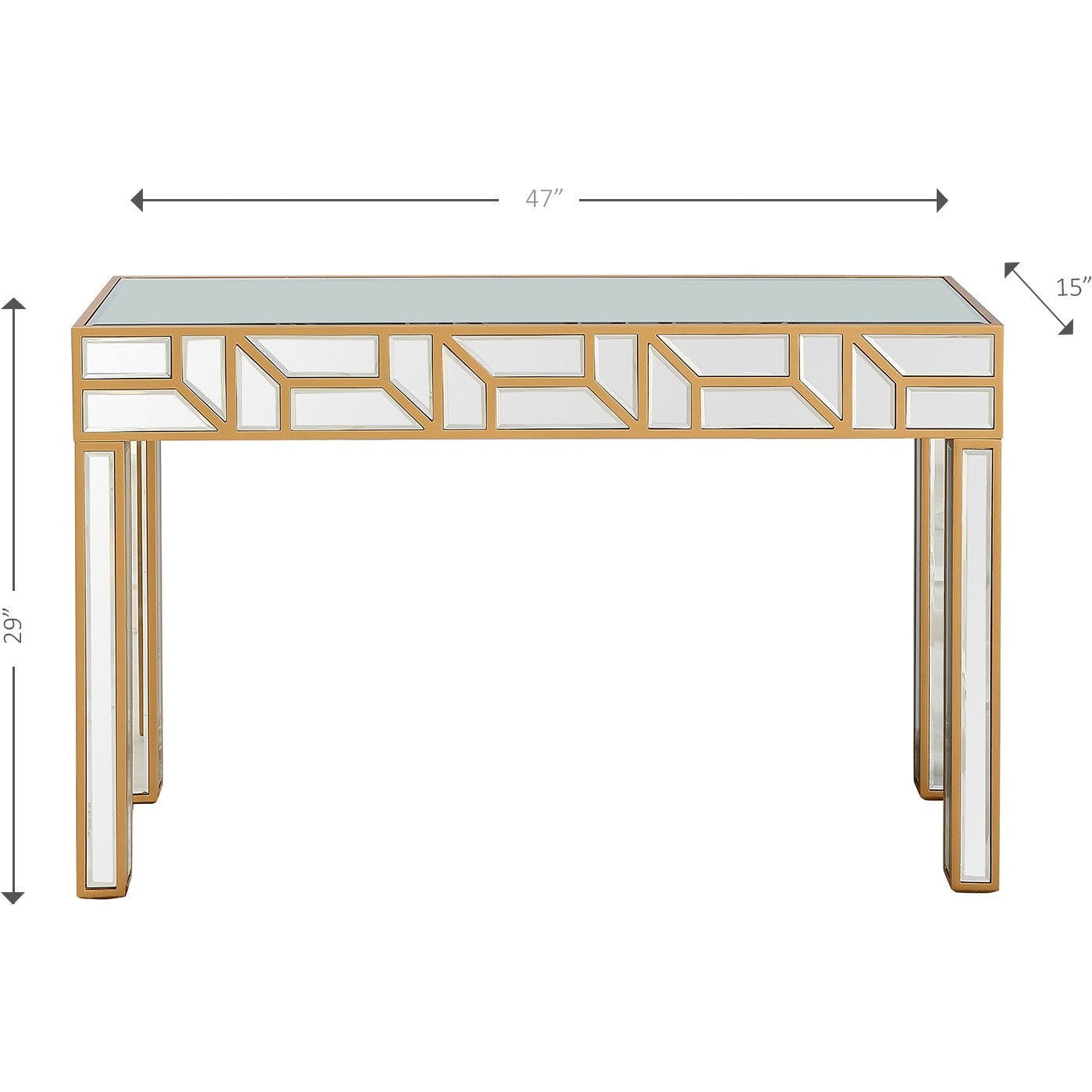 Gold Geometric Console Table By Homeroots | Console Tables | Modishstore - 4