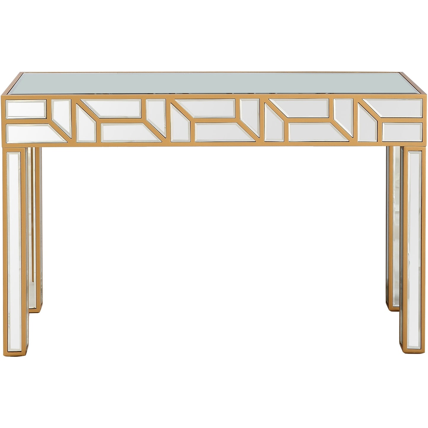 Gold Geometric Console Table By Homeroots