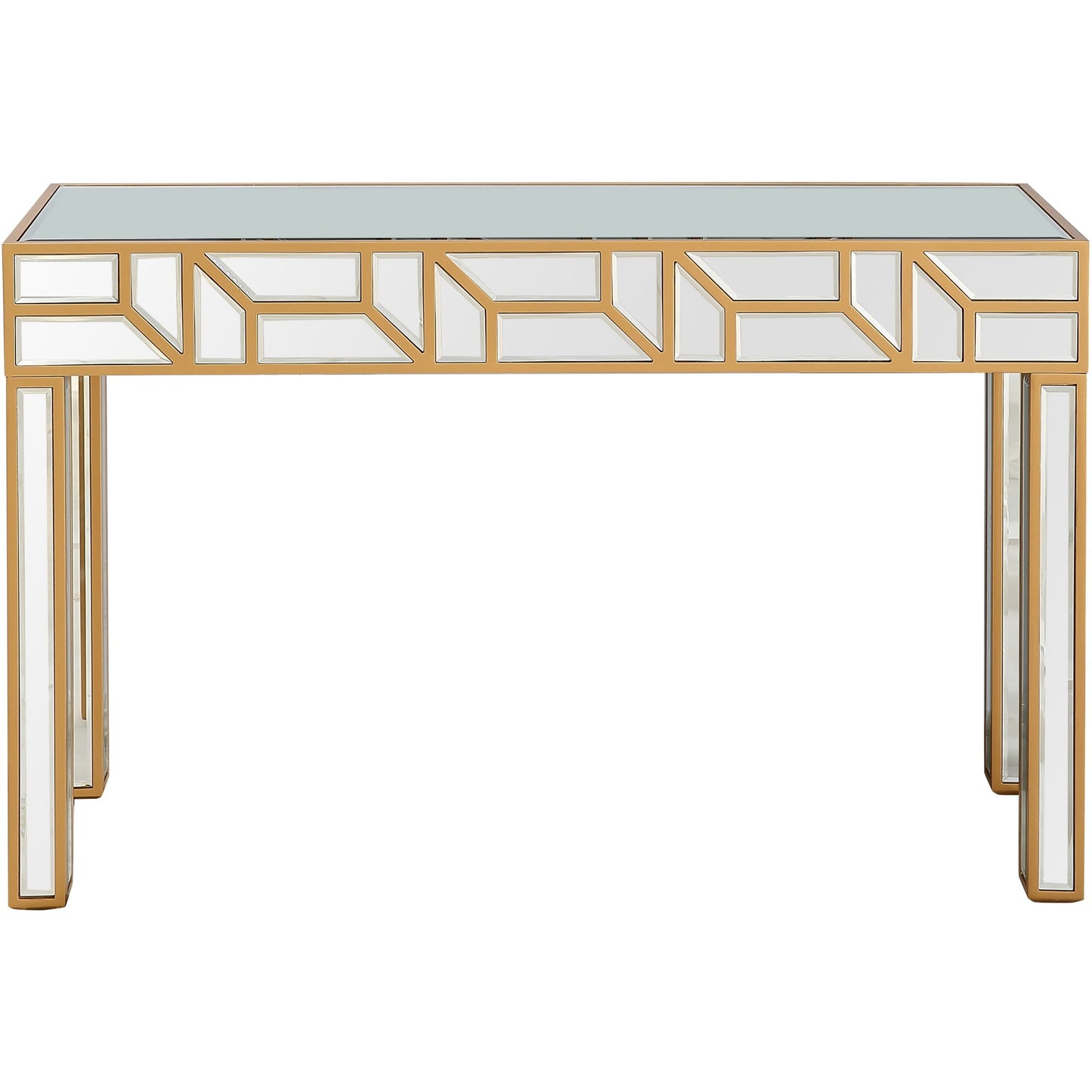 Gold Geometric Console Table By Homeroots | Console Tables | Modishstore - 5