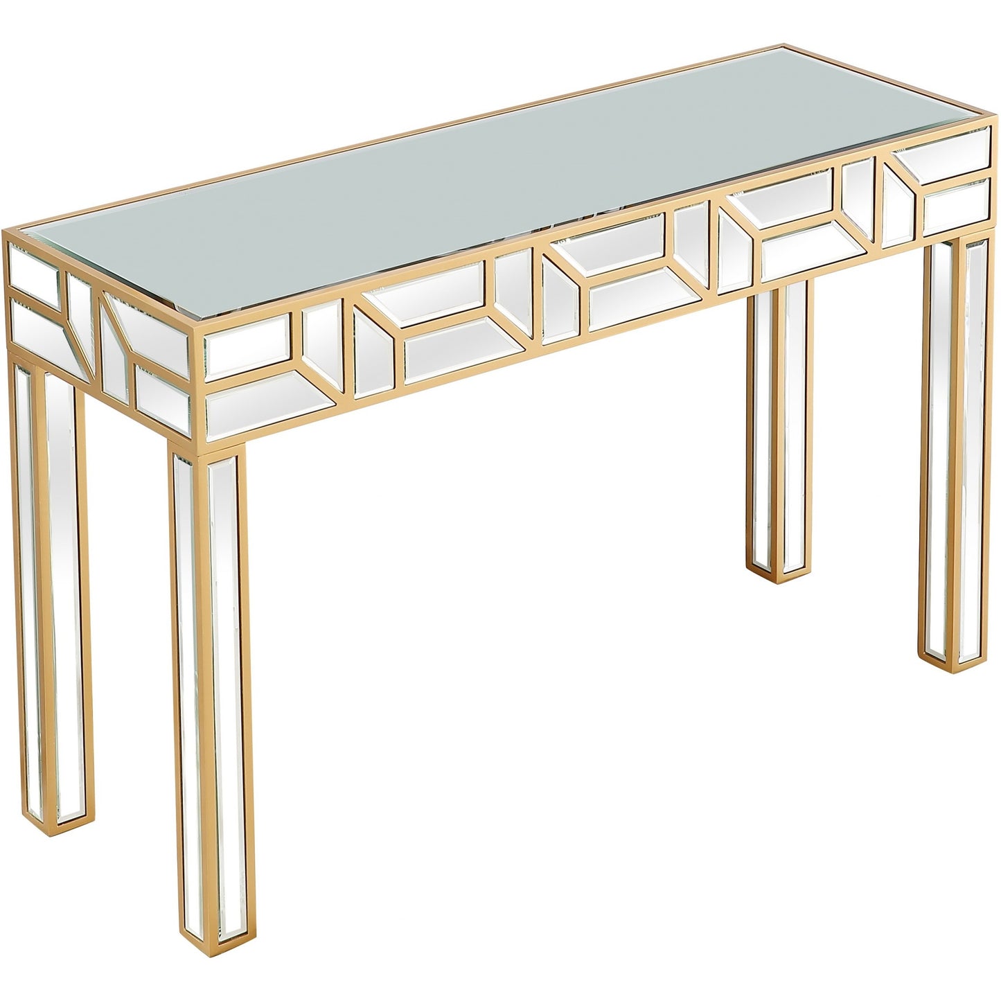 Gold Geometric Console Table By Homeroots | Console Tables | Modishstore - 6