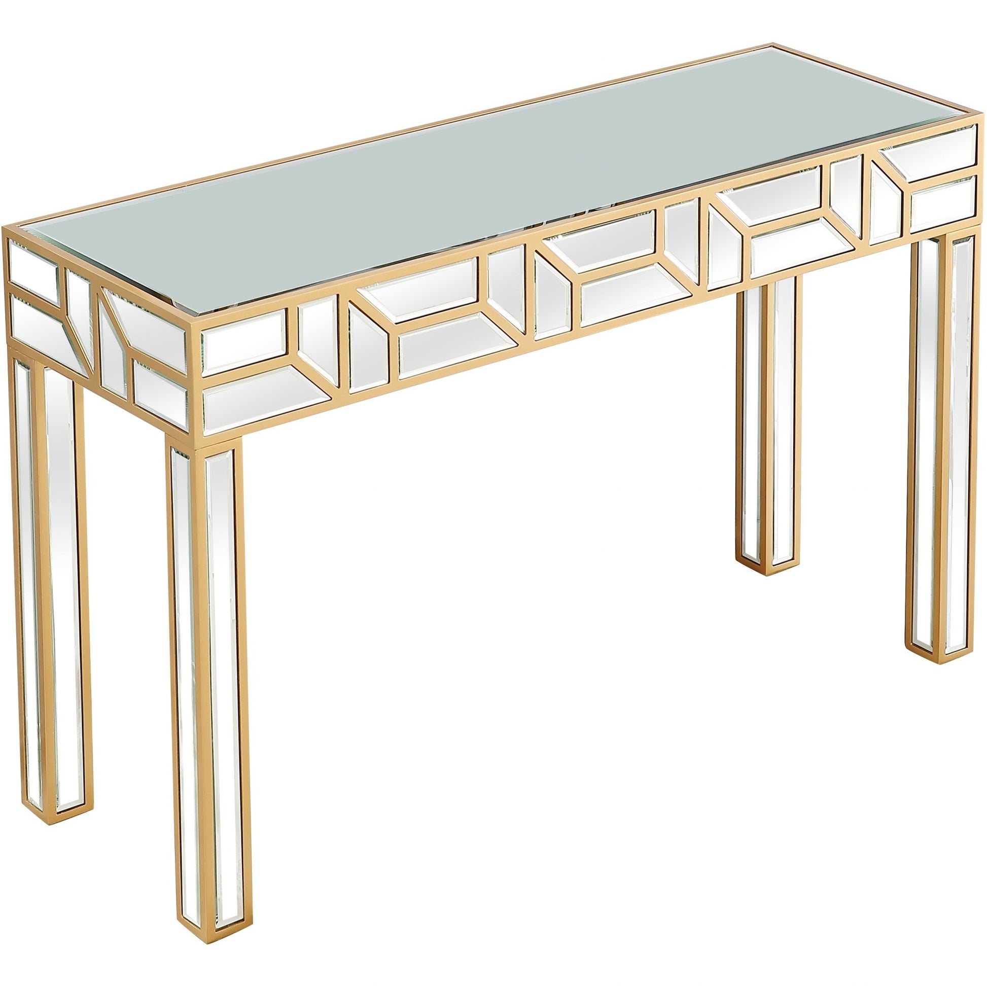 Gold Geometric Console Table By Homeroots | Console Tables | Modishstore - 6