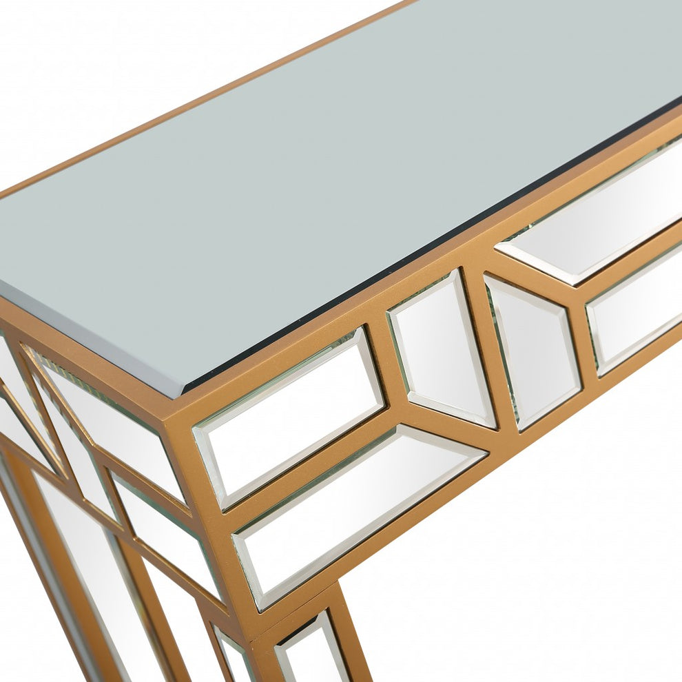 Gold Geometric Console Table By Homeroots | Console Tables | Modishstore - 9
