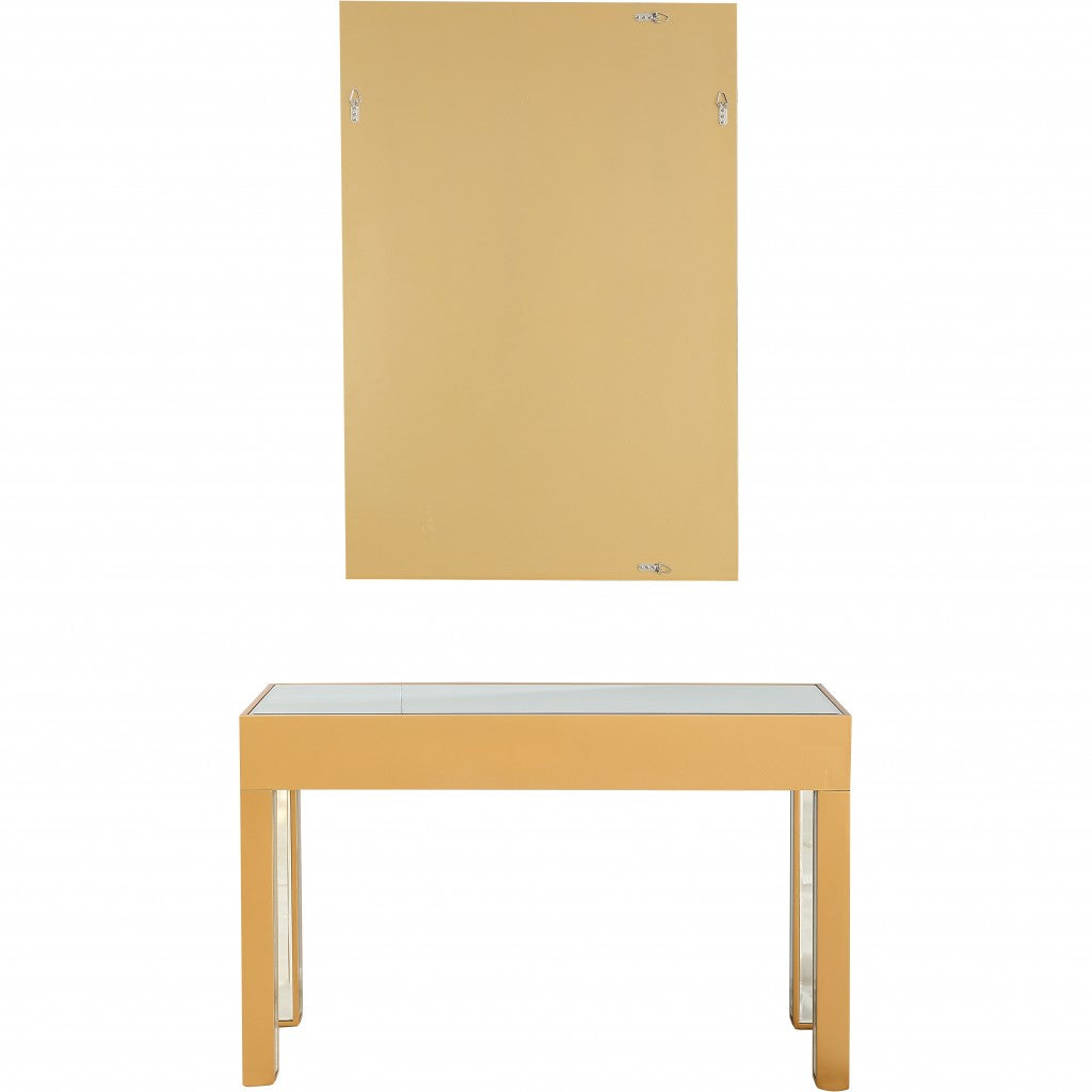 Gold Geometric Mirror and Console Table By Homeroots | Console Tables | Modishstore - 8