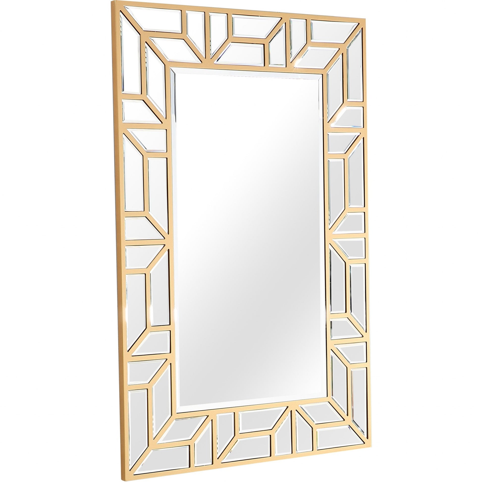 Gold Geometric Mirror and Console Table By Homeroots | Console Tables | Modishstore - 9