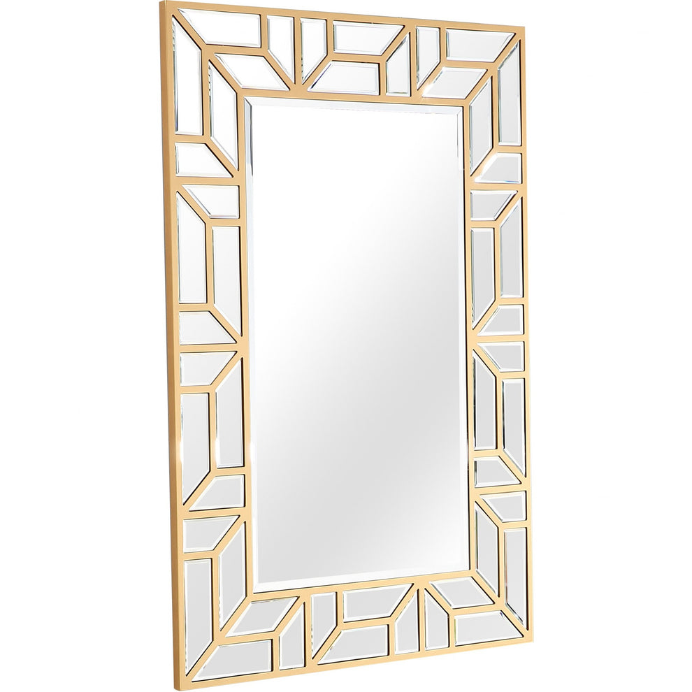 Gold Geometric Mirror and Console Table By Homeroots | Console Tables | Modishstore - 9