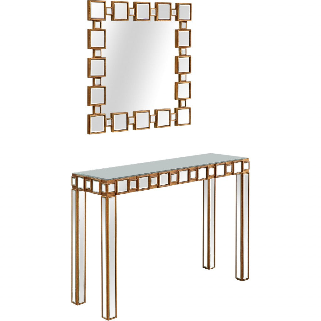 Square Reflective Mirror and Console Table By Homeroots | Console Tables | Modishstore