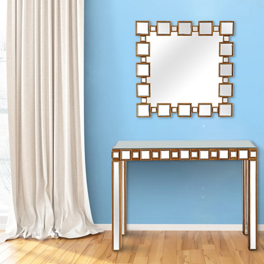 Square Reflective Mirror and Console Table By Homeroots