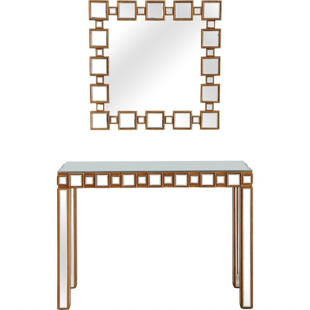 Square Reflective Mirror and Console Table By Homeroots | Console Tables | Modishstore - 4
