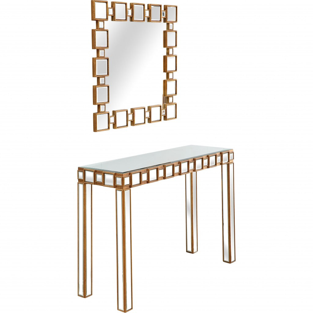 Square Reflective Mirror and Console Table By Homeroots | Console Tables | Modishstore - 5