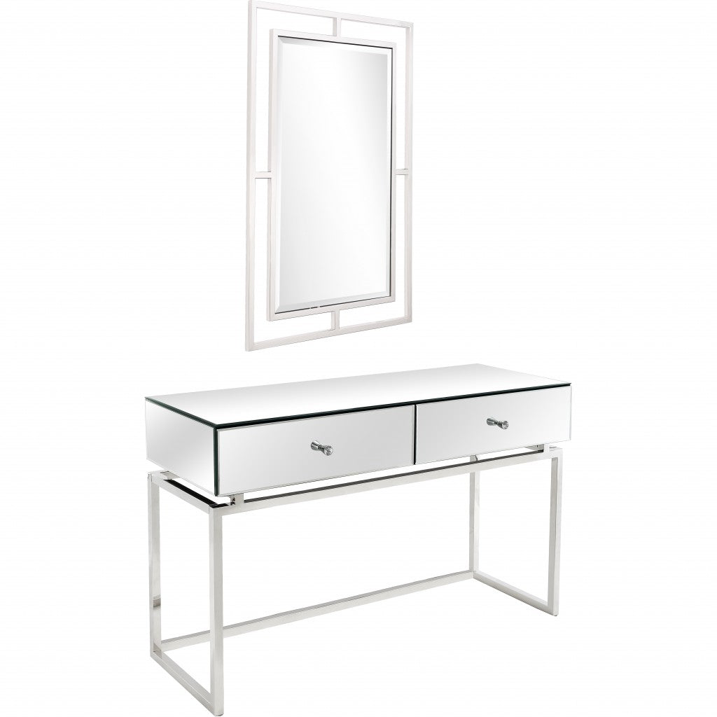 Silver Chic Mirror and Console Table By Homeroots | Console Tables | Modishstore - 5