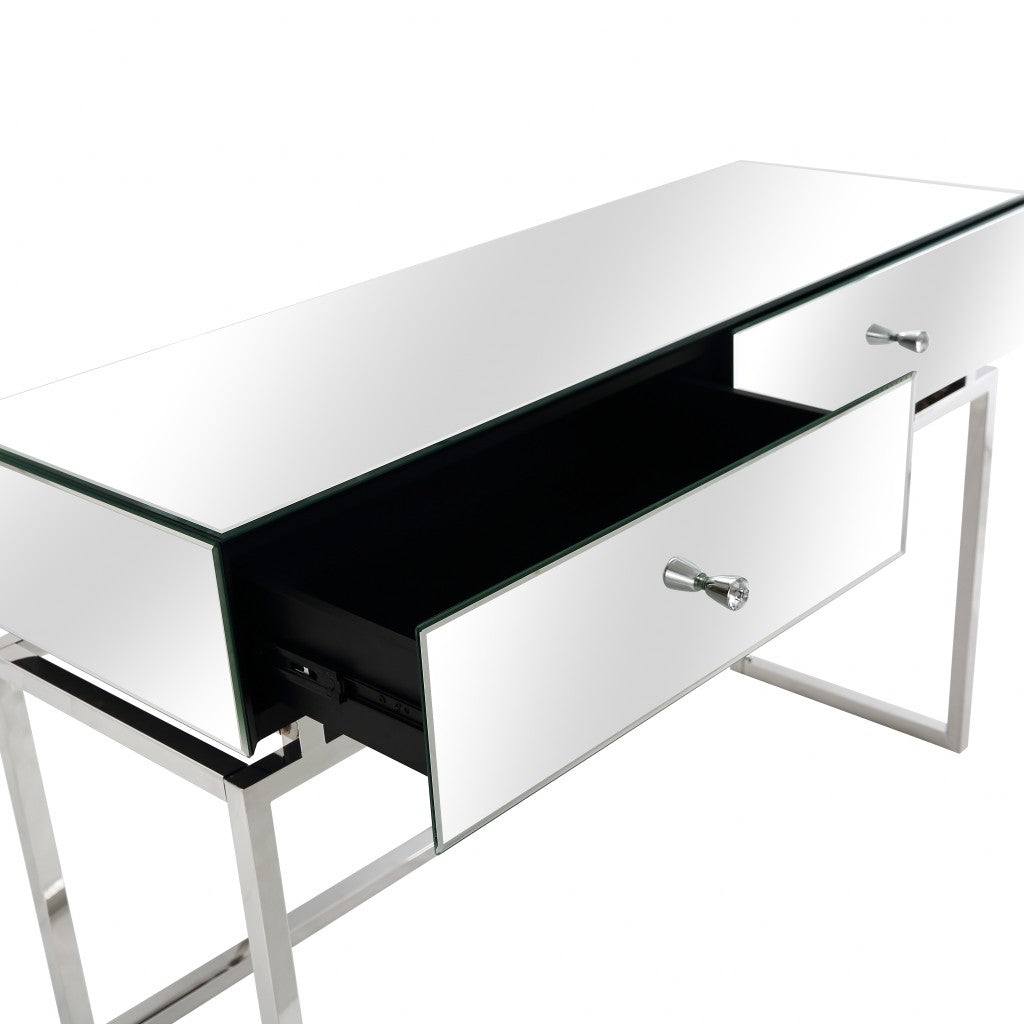 Silver Chic Mirror and Console Table By Homeroots | Console Tables | Modishstore - 9