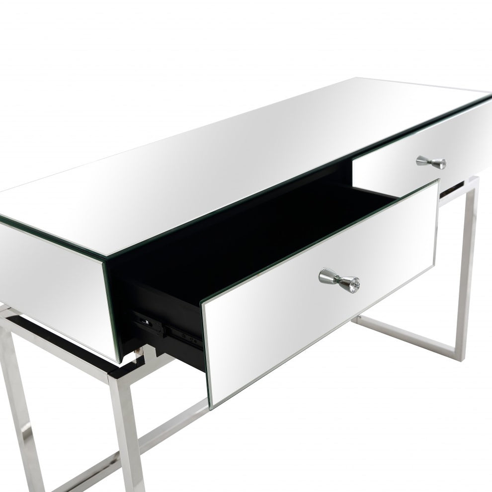 Silver Chic Mirror and Console Table By Homeroots | Console Tables | Modishstore - 9