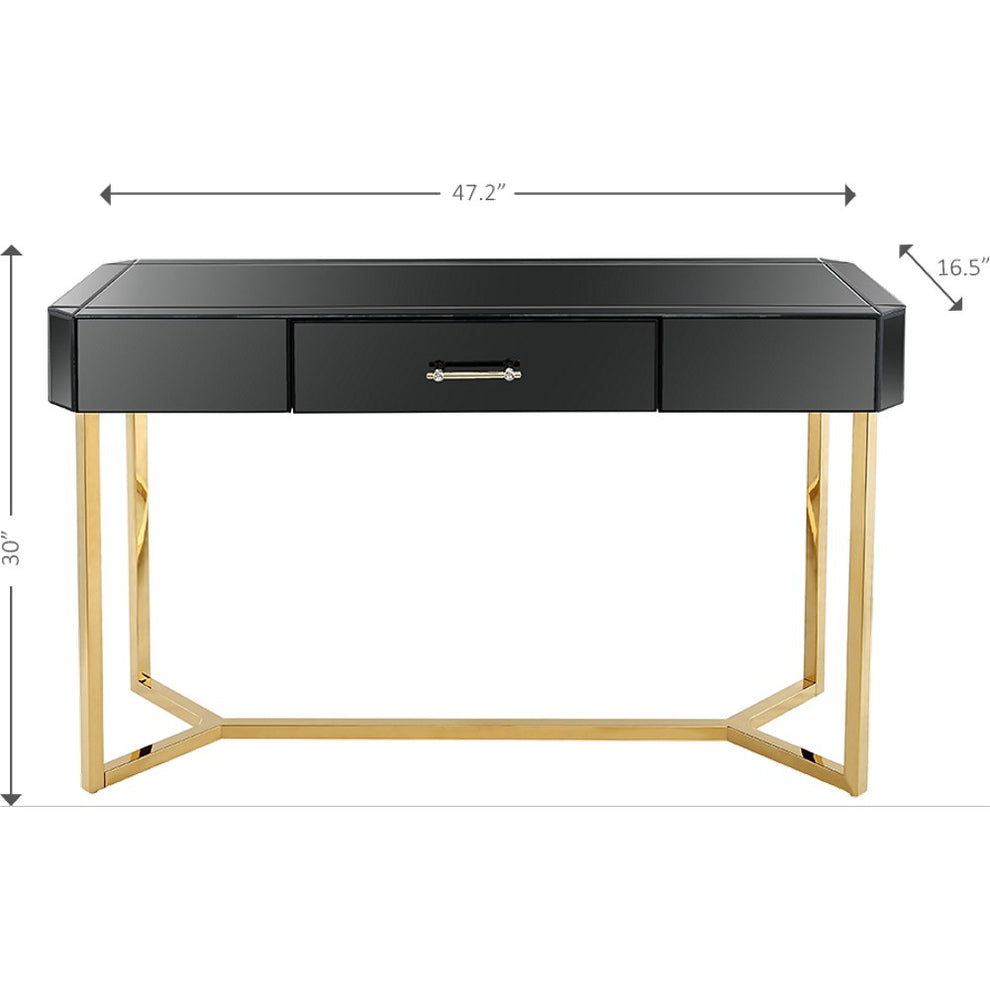 Black and Gold Console Table By Homeroots | Console Tables | Modishstore - 2