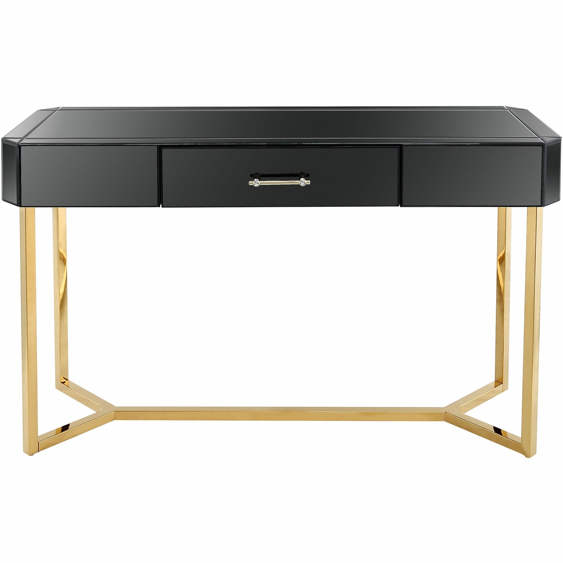 Black and Gold Mirror and Console Table By Homeroots | Console Tables | Modishstore - 4