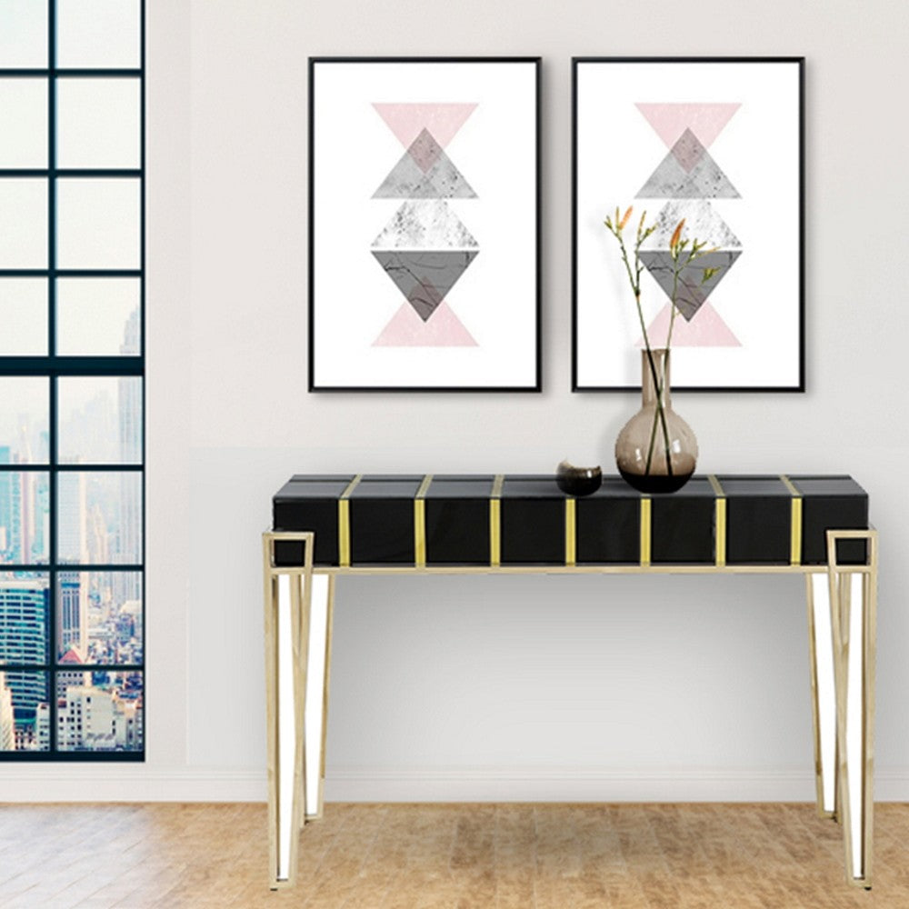 Gold and Black Sqaured Console Table By Homeroots | Console Tables | Modishstore - 8