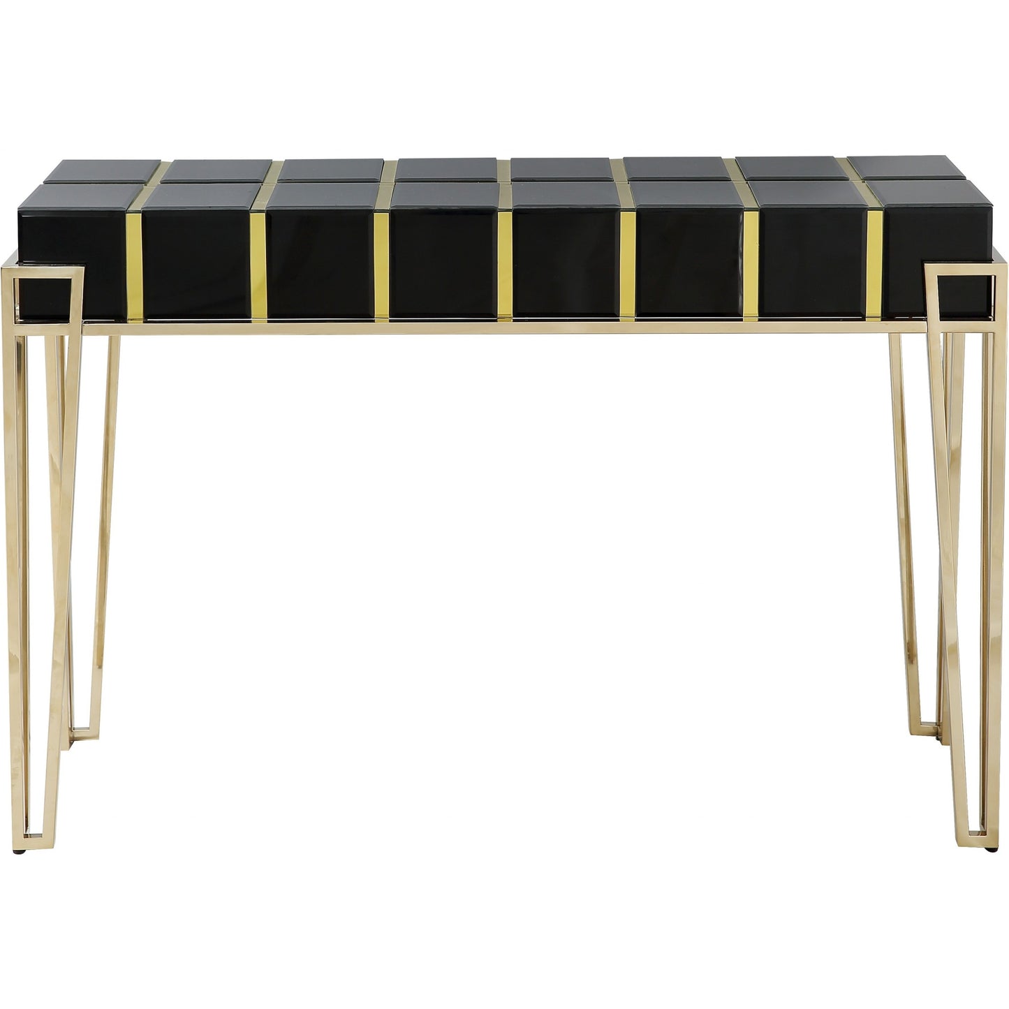 Gold and Black Sqaured Console Table By Homeroots | Console Tables | Modishstore - 3