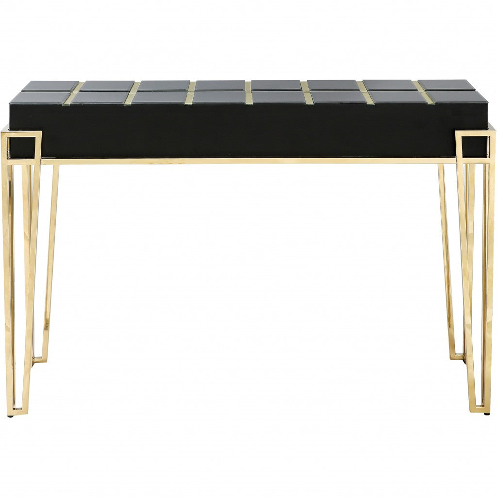 Gold and Black Sqaured Console Table By Homeroots | Console Tables | Modishstore - 6