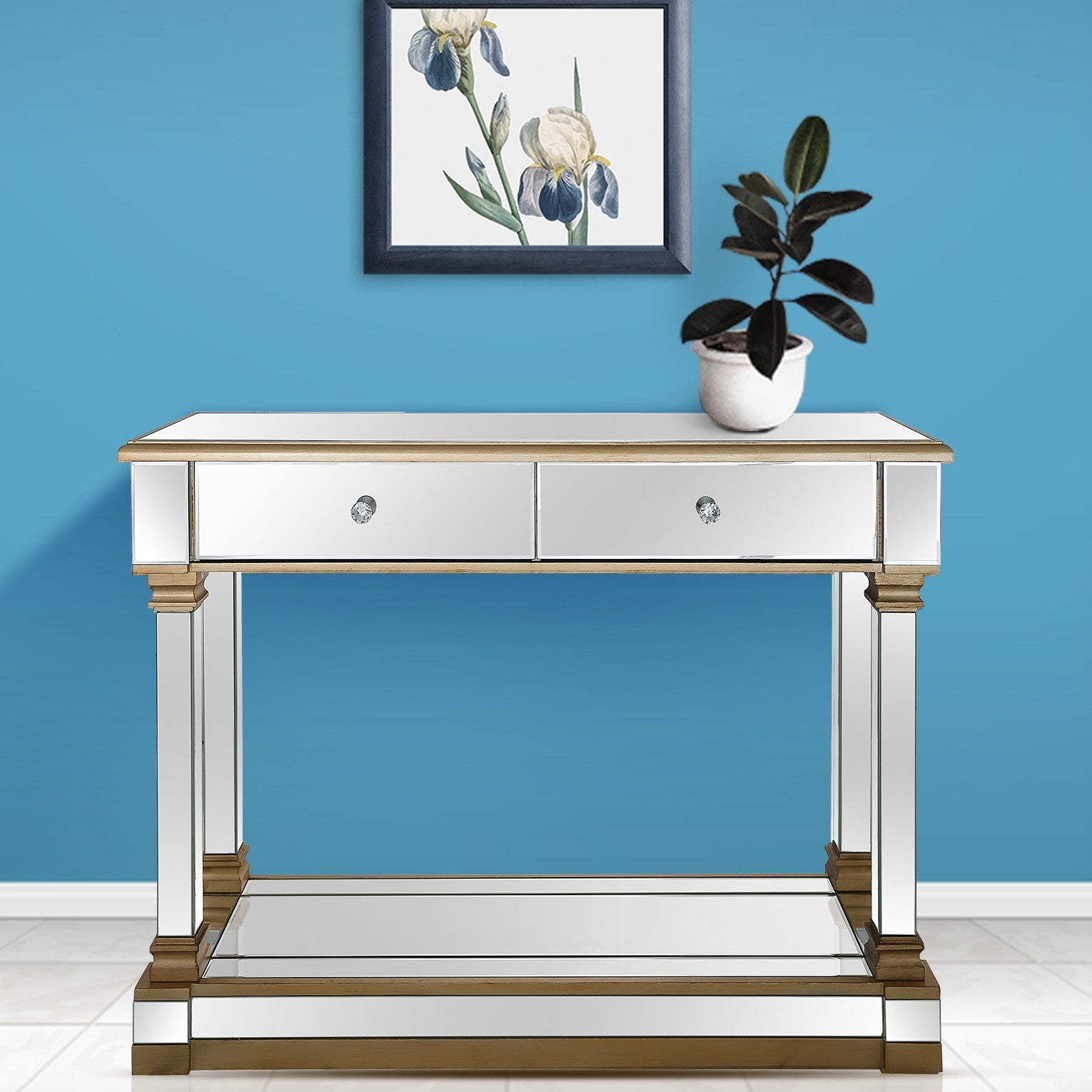 Gold Accent Console Table By Homeroots | Console Tables | Modishstore - 3