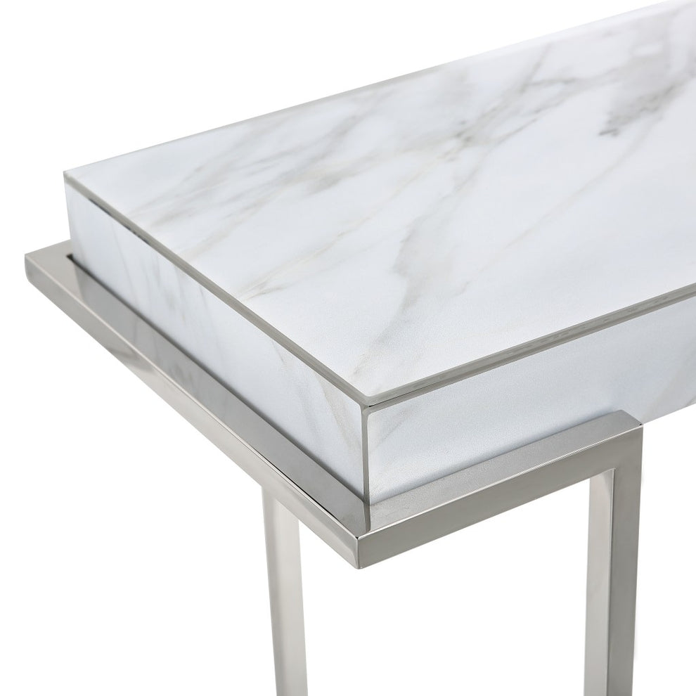 Marble Rectangular Console Table By Homeroots | Console Tables | Modishstore - 6