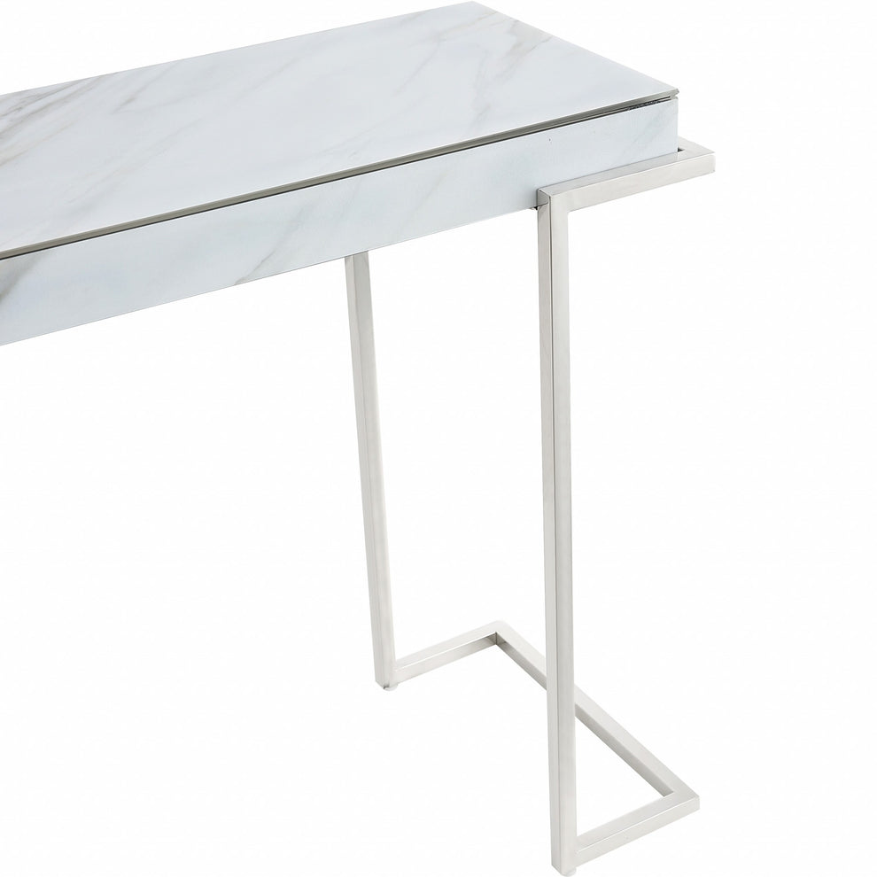 Marble Rectangular Console Table By Homeroots | Console Tables | Modishstore - 7