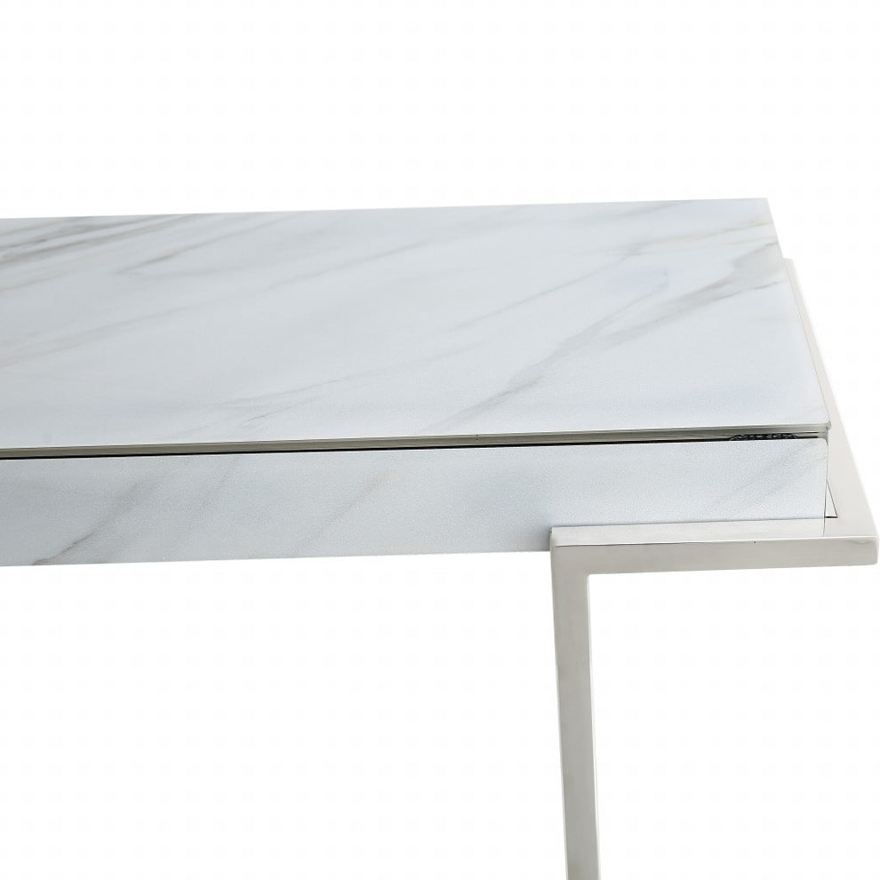 Marble Rectangular Console Table By Homeroots | Console Tables | Modishstore - 8