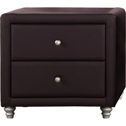 Brown Upholstered 2 Drawer Nightstand By Homeroots | Nightstands | Modishstore - 2