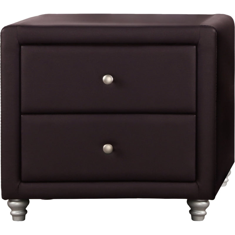 Brown Upholstered 2 Drawer Nightstand By Homeroots | Nightstands | Modishstore - 2